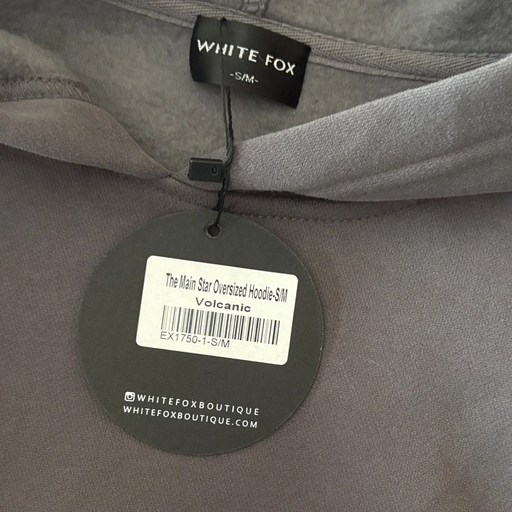 White Fox Gray Hoodie with Pink Logo - Picture 3 of 3